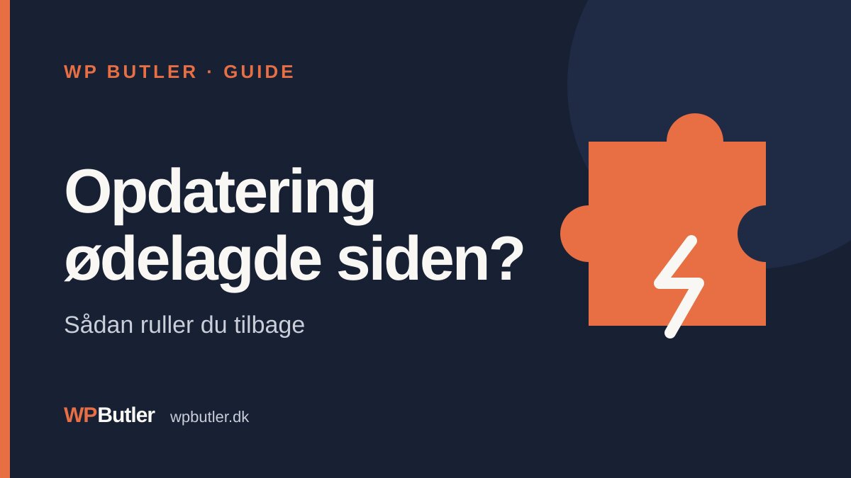 Plugin-opdatering ødelagde WordPress-siden